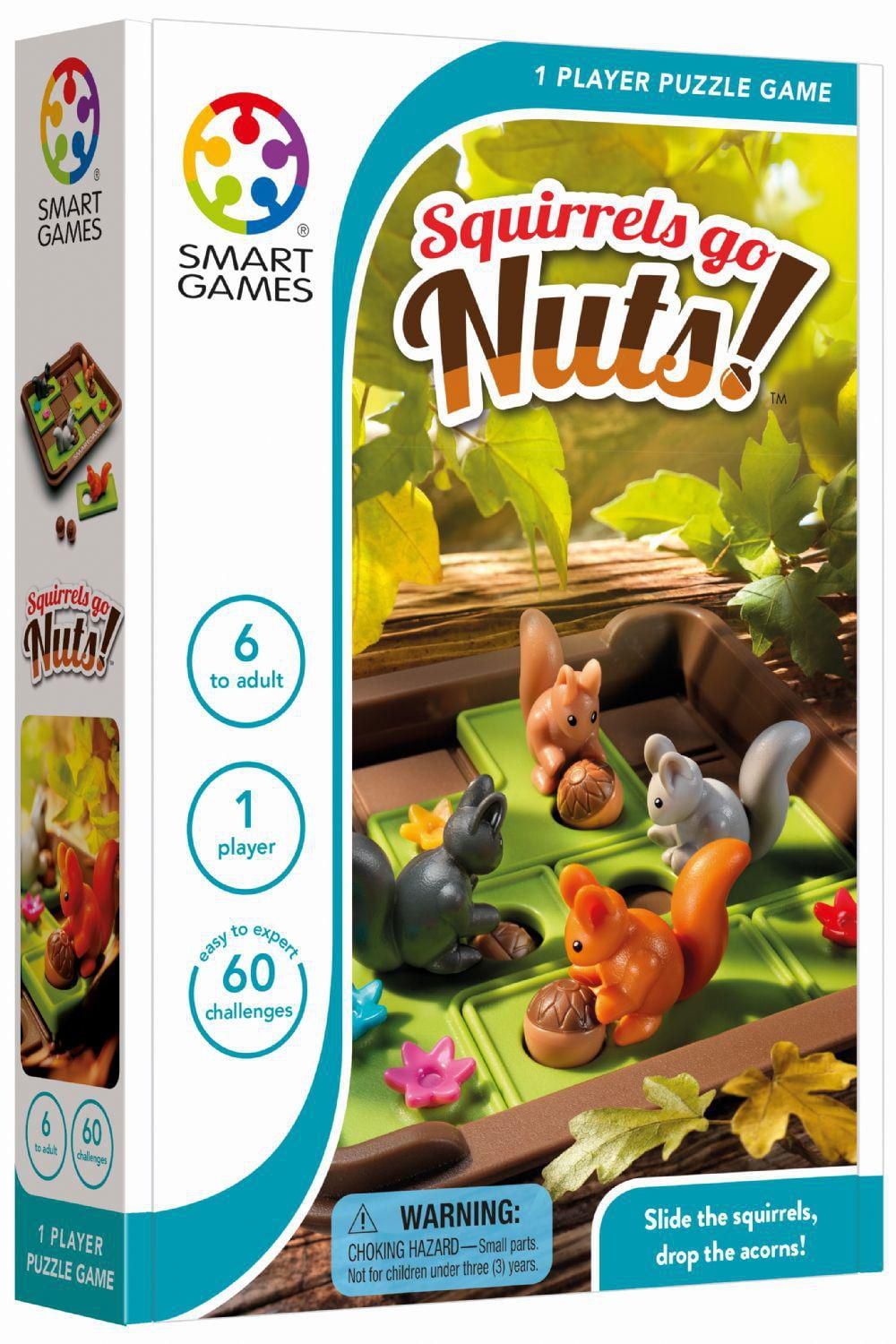 Smart Games - Cache-Noisettes - 60 défis - 1 joueur - 6 ans et plus