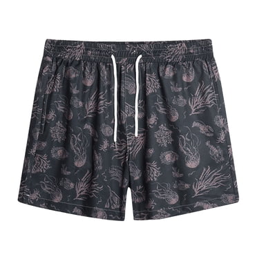 TopLLC Mens Shorts, Men's shorts Shorts Men's Summer Printed Casual Shorts Beach Pants Irregular Pattern Black