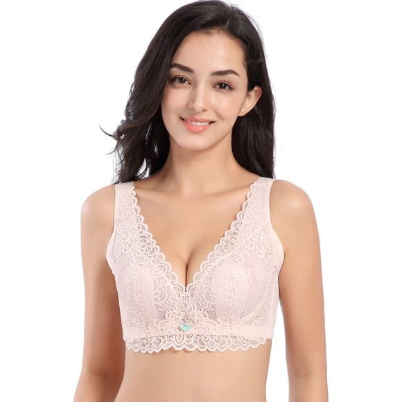 Women Plus Size Sexy Transparent Lace Bra Push Up Underwear Full Cup