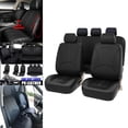 thumbnail image 3 of Luzkey PU Leather Car Seat Covers Washable Front Rear Seat Covers Classic Waterproof Protector for Vehicles Suvs Car Accessories Black, 3 of 7