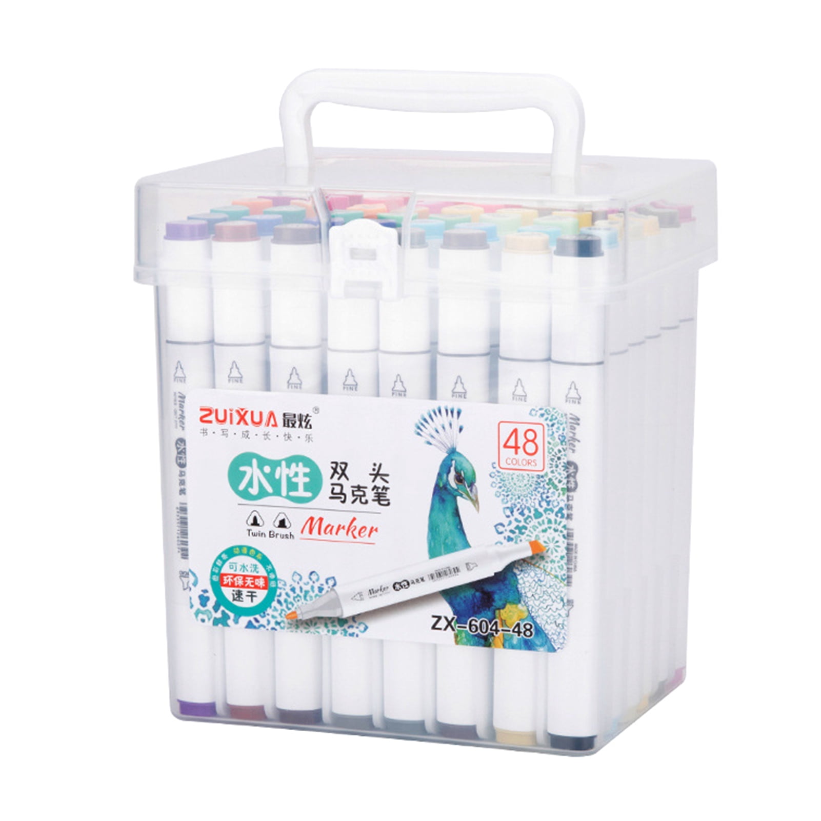 48 Colors Double H-ead Design Washable G-el Marker Pens Set Kit for Drawing A-dult Coloring