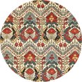 thumbnail image 1 of Ahgly Company Tapis d'Intérieur Rond Abstrait Rouge Brun, 5 Pieds Rond, 1 of 6