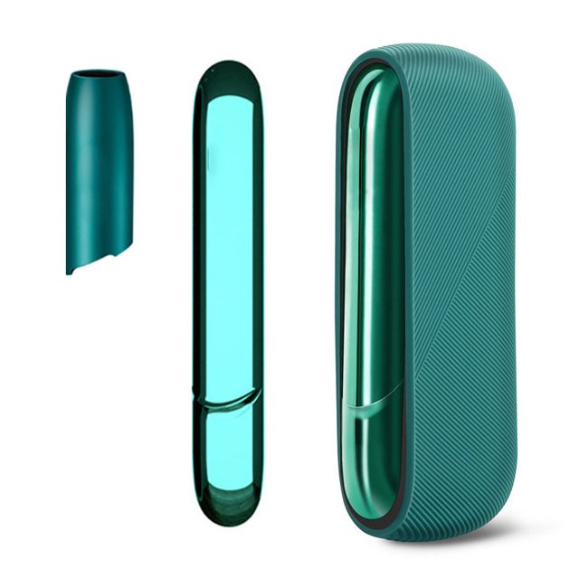 3 in 1 For IQOS 3.0 Cigarette Cap High Quality Non Slip Silicone Case For IQOS 3.0 Duo Protective Cover with Door Cover Green