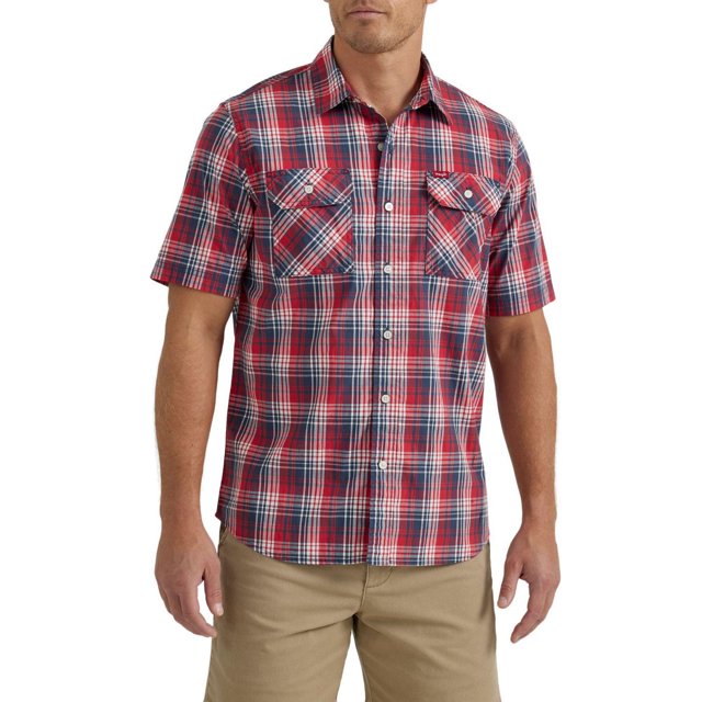 Short Sleeve Foundation River Plaid Relaxed Fit Shirt
