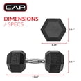 thumbnail image 4 of CAP Barbell Coated Hex Dumbbell, Single 3 - 100 lb, 4 of 7
