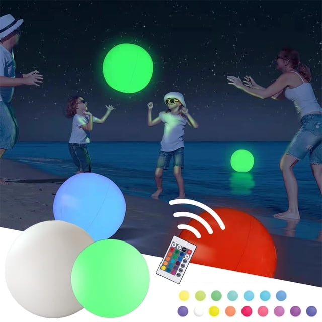 Tyidzon Floating Pool Lights Inflatable IP68 Globes Pool Light, Waterproof 16 Color Change Tub Bath Lights Led Night Light for Swimming Pool, Beach, Garden, Party Decor