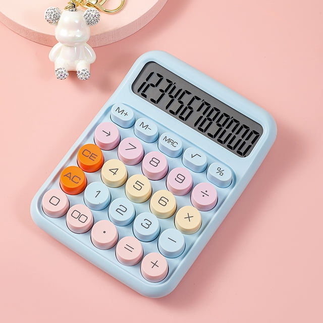 Calculator,Round Button Lcd Display Suitable Office Cute Candy Display - Button Cute Candy D Suitable 12 Lcd Button Kids Office Button Office Use 12 Button Kids 12 Qisuo