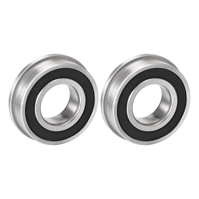 Unique Bargains F6205-2RS 25x52x15mm Roulements à Billes à Bride en Acier Chromé à Double Étanchéité, Lot de 2