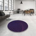 thumbnail image 4 of Ahgly Tapis Rond Lavable en Machine Intérieur Transitionnel Bleu Nuit, 4 Pieds Rond, 4 of 7