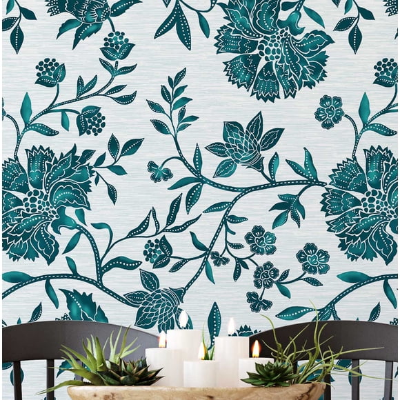 S4Sassy Peel & Stick Vinyl Wallpaper, Traditional Botanical Wallpaper Contact Paper Waterproof - Green, 25"X 60", Removable Wall Covering For Home Decor In Bedrooms, Renter Spaces, Cabinets