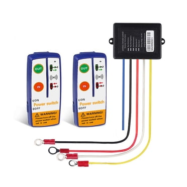 relayinert ABS Universel Contrôleur d'Interrupteur de Treuil Électrique Télécommande Sans Fil pour Tout-Terrain VTT Remorque Bateau 12V 24V Télécommande à Treuil Télécommande Sans Fil Bleu