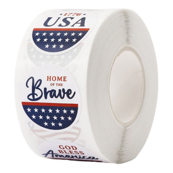 ZZkhGO Independence Day Stickers, 500 Sheets Gift Packaging Seals for Clothing Phone Decorations, Festive Tags for Party Supplies with Durable Material