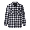 thumbnail image 4 of JUNWELL Men‘s Quilted Lined Jackets Plus Size Plaid Outerwear Fall Button Down Shirt Jacket Modern Fit Long Sleeve Outdoor Work Jacket, 4 of 6