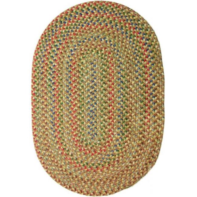 Katherine Multi Oval Indoor/Outdoor Oval Braided Rug, 2 by 3-Feet, Camel