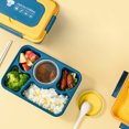 thumbnail image 2 of Bento Box, Lunch Box Kids, Bento Lunch Box for Kids/Toddler/Adults, 1600ML-5 Compartment Bento Box Adult Lunch Box, Built-in Utensil Set, Leak-Proof, Food-Safe Materials, 2 of 7