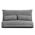 thumbnail image 1 of Gymax Floor Sofa Bed 6-Position Adjustable Sleeper Lounge Couch with 2 Pillows Grey, 1 of 10
