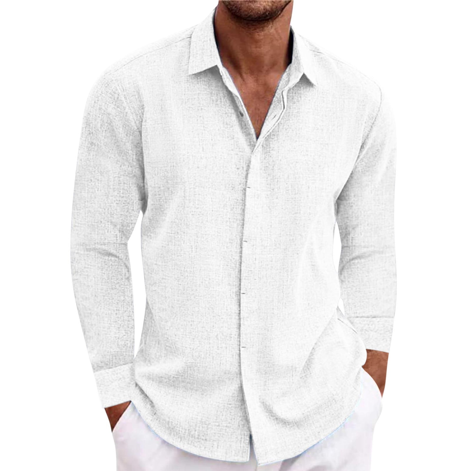 TIMIFIS Chemises Décontractées pour Hommes à Boutons, Mode d'Automne, Manches Longues, Col Rabattu, Blouse, Nouvelles Chemises Habillées Régulières Unies