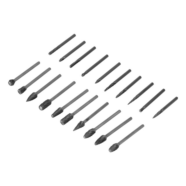 Tungsten Carbide Burr Set, Double Cut Chamfered Shank 20Pcs Reliable Tungstens Rotaries Sets For Engraving