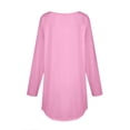 thumbnail image 4 of Mefallenssiah Chemisiers d'Automne pour Femmes à Col Rond, Couleur Unie, Mode, Smockés, Manches Longues, Hauts, Rose, TG, 4 of 5