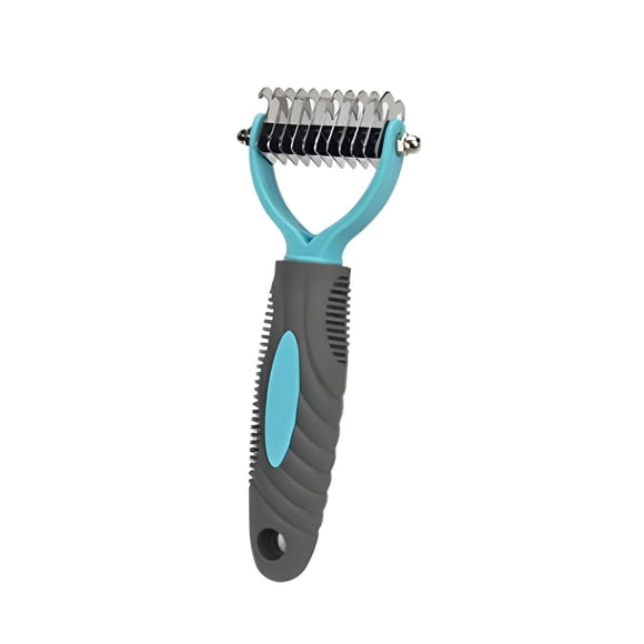 Pet Dematting Comb Dog Grooming Brush With Stainless Steel Teeth For Removing Knots And Loose Hair Featuring Small Large Size Options Ergonomic Handle Design For Cats And Dogs Daily Coat Care
