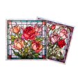 thumbnail image 1 of jifeng 2 Pieces Static Cling Window Sticker Rose Film Supplies Decorative Stained Glass, 1 of 9