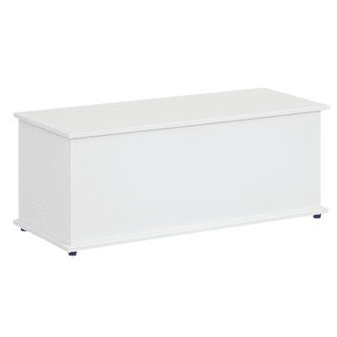 HOMCOM Lift Top Storage Chest with 2 Safety Hinges, Flip-Top Lid, White