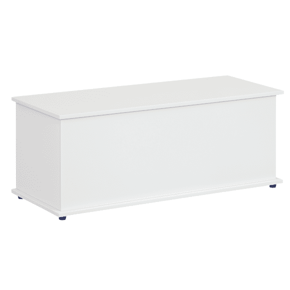 HOMCOM Lift Top Storage Chest with 2 Safety Hinges, Flip-Top Lid, White