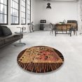 thumbnail image 3 of Ahgly Company Tapis d'Intérieur Ronds Abstraits Rouges à Motif Animal, 8 Pieds Rond, 3 of 6