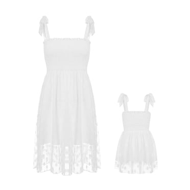 Summer Mom and Daughter Dress Family Matching Clothes Lace Dress For Mommy and Me