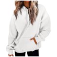 thumbnail image 1 of Timegard Hoodies for Women Drawstring Long Sleeve Sweatshirts Pullover Fall Winter Solid Color Tops, 1 of 5