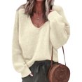 thumbnail image 1 of Innerwin Jumper Tops Long Sleeve Ladies Sweater Work Solid Color Casual Pullover Beige L, 1 of 2