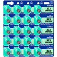 thumbnail image 1 of Murata 373 SR916SW Battery 1.55V Silver Oxide Watch Button Cell (20 Batteries), 1 of 5