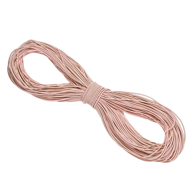 Uxcell Elastic Cord Heavy Stretch String Rope for Crafting DIY Sewing Hook Straps Camping Tie Down Strap Apricot 2mm x 100m