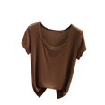 thumbnail image 1 of Yuyuzo Hauts de Pyjama Grande Taille pour Femmes Manches Courtes Haut de Pjs Col Rond Chemises de Nuit Doux Confortables Vêtements d'Intérieur, 1 of 3