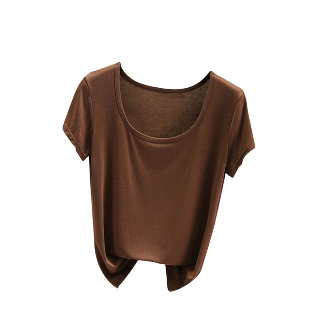 Yuyuzo Hauts de Pyjama Grande Taille pour Femmes Manches Courtes Haut de Pjs Col Rond Chemises de Nuit Doux Confortables Vêtements d'Intérieur