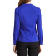 thumbnail image 3 of INSPIRE CHIC Chemise Élégante à Manches Longues Col en V pour Femmes, Bleu Royal, 3 of 7