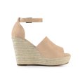thumbnail image 3 of BLISSFUL STEP Women's Shoes Espadrille Wedge Ankle Strap Open Toe Faux Suede Sandals Nude 7, 3 of 7