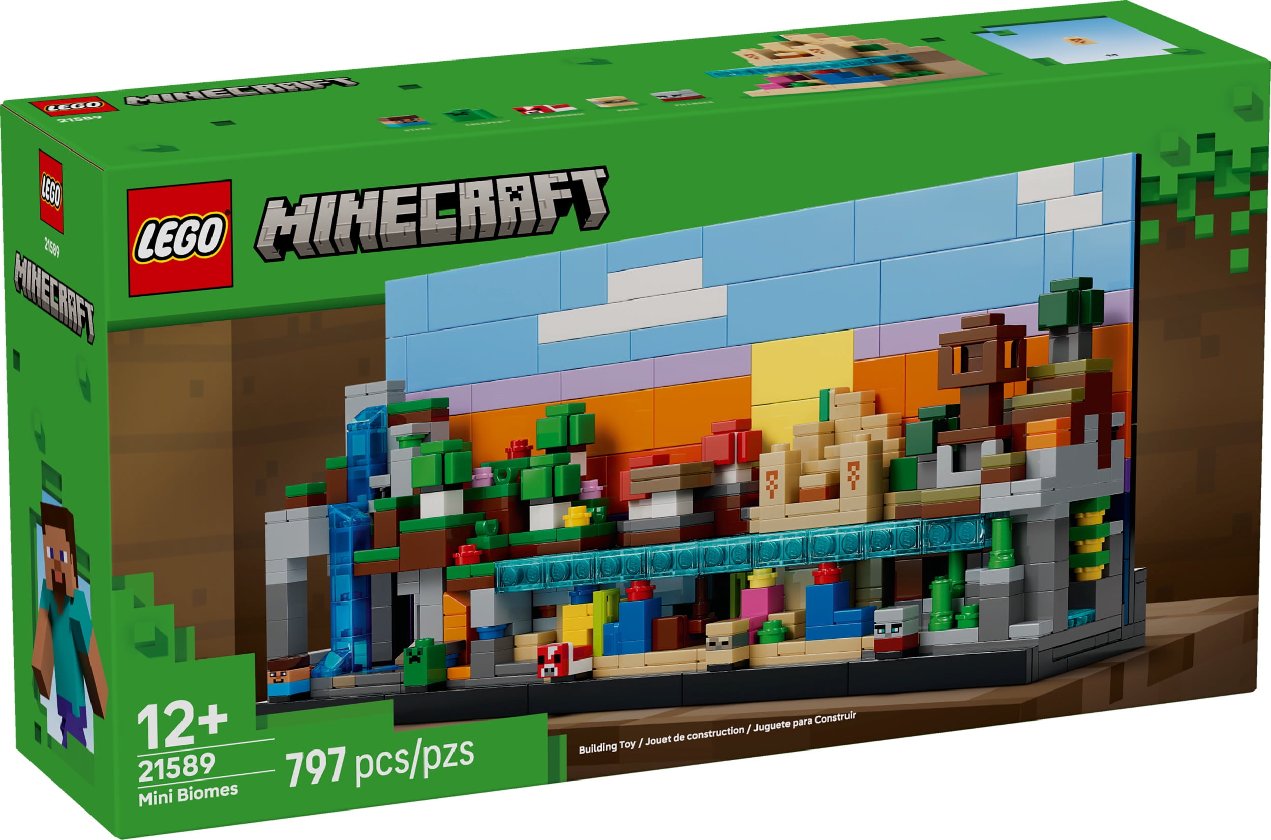 LEGO Minecraft Biomes Miniatures, Art Inspiré des Jeux Vidéo, Ensemble de Construction 21589