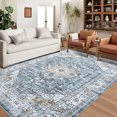 thumbnail image 1 of FairOnly 8' x 10' Area Rugs,Machine Washable Printd Rugs for Living Room Bedroom Kitchen Home Decor, Non Slip TPR Back Floor Carpet,Blue, 1 of 8