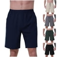 thumbnail image 1 of Yuyuzo Gym Shorts for Men Casual Elastic Waist Drawstring Summer Beach Straight Athletic Workout Shorts, 1 of 6