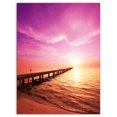 thumbnail image 2 of Brown Sea and Pier under Magenta Sky - Bridge Canvas Art Print, 2 of 3