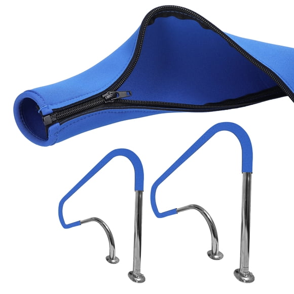 Graflsoa Neoprene Zippered Pool Handrail Cover - Anti-Slip Blue Ladder Grip Sleeve (4ft/6ft/8ft/10ft)