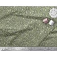 thumbnail image 3 of Soimoi Satin Silk Fabric Leaves & Floral Block Print Sewing Fabric Yard 42 Inch Wide, 3 of 3