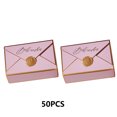 thumbnail image 2 of 50 Pieces Envelope Candy Box European Style Snacks Wedding Birthday Anniversary Folding Pouch Party Favors Case Purple, 2 of 9