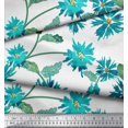 thumbnail image 3 of Soimoi Crepe Silk Fabric Leaves & Aster Flower Decor Fabric Printed Yard 42 Inch Wide, 3 of 3