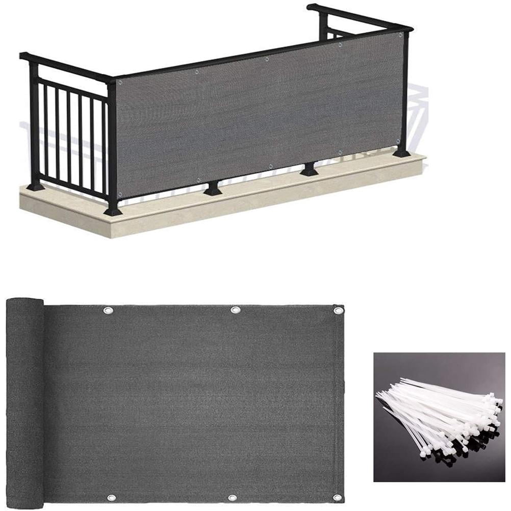 Filet d'Ombrage pour Balcon Écran d'Intimité pour Balcon Couverture d'Écran d'Intimité Couverture d'Ombre Clôture Résistante aux Intempéries Brise-Vent pour Extérieur Cour Arrière Patio