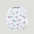 thumbnail image 2 of 2025 2-8 Ans Garçons Filles Pull Vêtements d'Automne Tendance Manches Longues Col Rond Blanc, 2 of 6