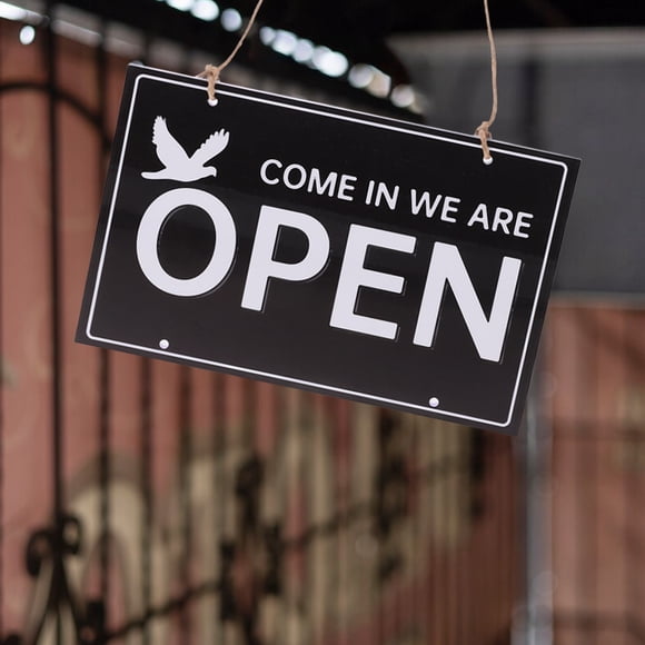 OUNONA 1Set Writable Open Closed Sign with Hours for Hotel Store Door Black Decorative Business Sign