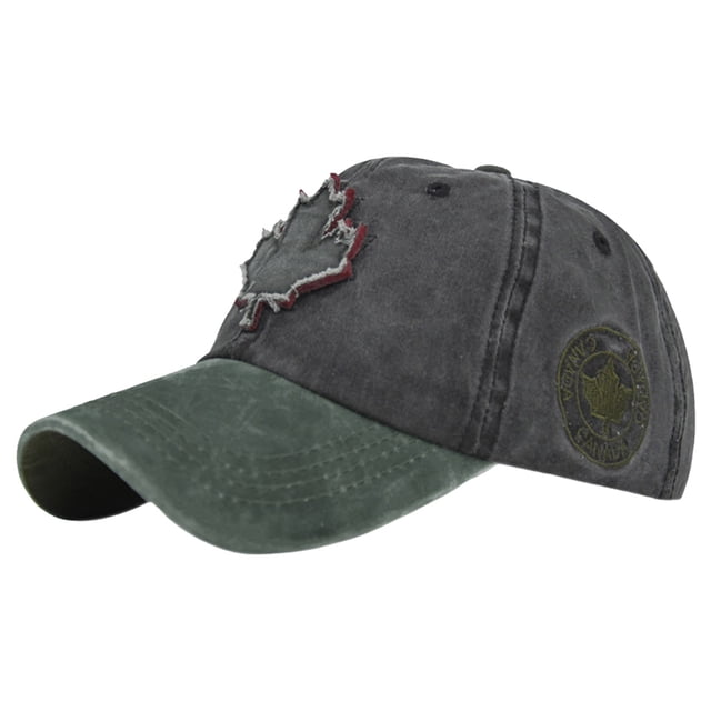 MIASHUI Canada Washable Baseball Hat Classic Adjustable Cap for Men Women,Green,One Size