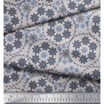 thumbnail image 3 of Soimoi Silk Fabric Snowflake Artistic Decor Fabric Printed Yard 42 Inch Wide, 3 of 3